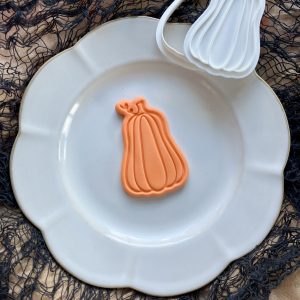 Gourd Pumpkin Cookie Cutter & Fondant Stamp – 8cm Autumn Cookie Embosser – Fall Halloween Thanksgiving Baking Tool
