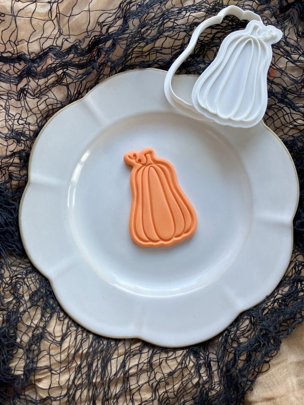 Gourd Pumpkin Cookie Cutter & Fondant Stamp – 8cm Autumn Cookie Embosser – Fall Halloween Thanksgiving Baking Tool - Image 2